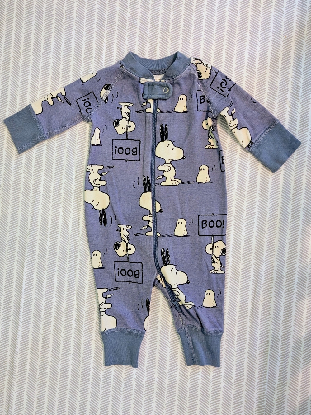 Hanna Andersson Peanuts Snoopy Halloween Zip One-Piece Sleeper Pajamas